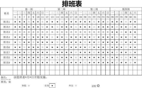 小组排班表模板（小组排版图片）-第3张图片-马瑞范文网