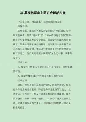 防溺水主题班会策划书模板,防溺水主题班会方案设计 -第1张图片-马瑞范文网