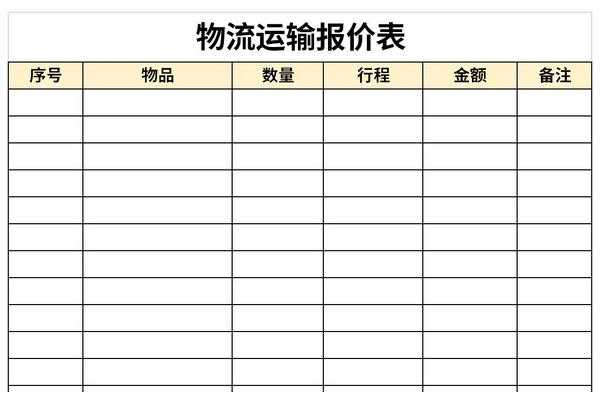  物流线路报价模板「物流运输报价单模板」-第1张图片-马瑞范文网