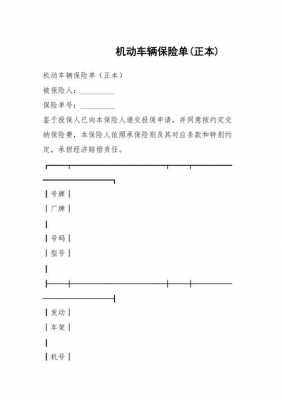 机动车辆保险单模板（机动车保险详细说明）-第1张图片-马瑞范文网