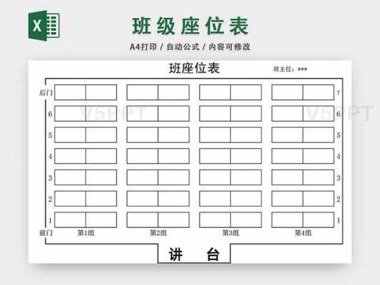 班级座位表模板excel-第1张图片-马瑞范文网