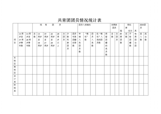 团员统计表模板 团员汇总表模板-第2张图片-马瑞范文网