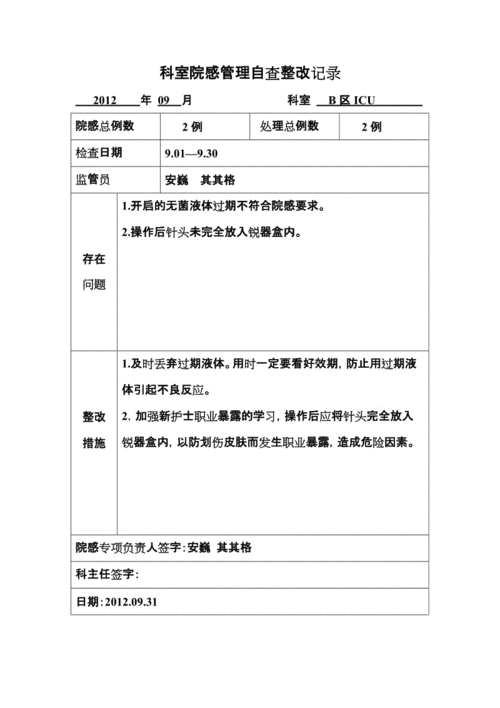 院感检查整改报告模板（院感整改记录怎么写）-第1张图片-马瑞范文网