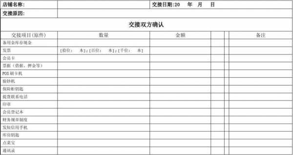 收费交接登记表-第2张图片-马瑞范文网