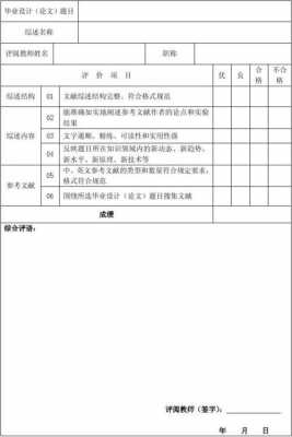 毕业设计评阅模板,毕业设计评阅表综合评价 -第3张图片-马瑞范文网