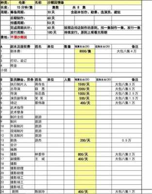 影视制作费用明细表-第3张图片-马瑞范文网