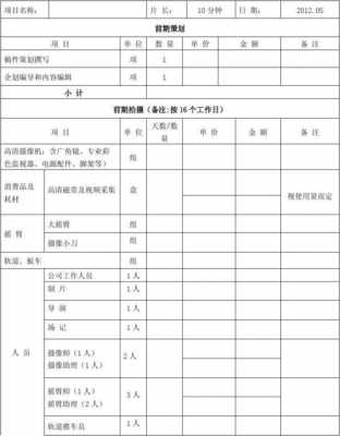 影视制作费用明细表-第2张图片-马瑞范文网