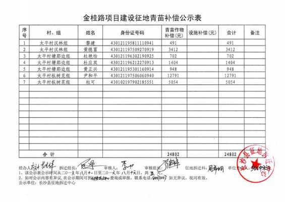 征地补偿表模板（征地补偿发放明细表格）-第3张图片-马瑞范文网