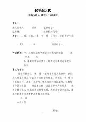 怎样写民事诉状模板_民事诉状怎么写诉状书-第1张图片-马瑞范文网