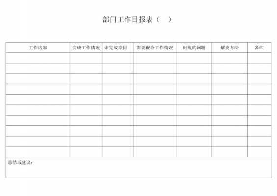 日常工作报告基本表格-第1张图片-马瑞范文网