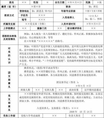 入党材料填写模板（入党材料填写模板图片）-第1张图片-马瑞范文网