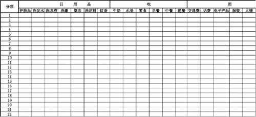 日常消费明细-日消费记录模板-第1张图片-马瑞范文网