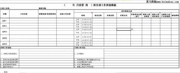 财务工作周报模板,财务周工作汇报模板 -第1张图片-马瑞范文网