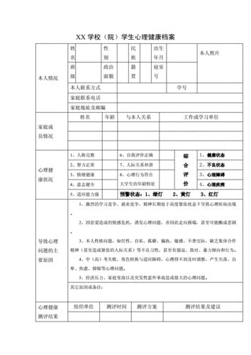 心理健康档案模板合集-心理健康档案模板-第3张图片-马瑞范文网