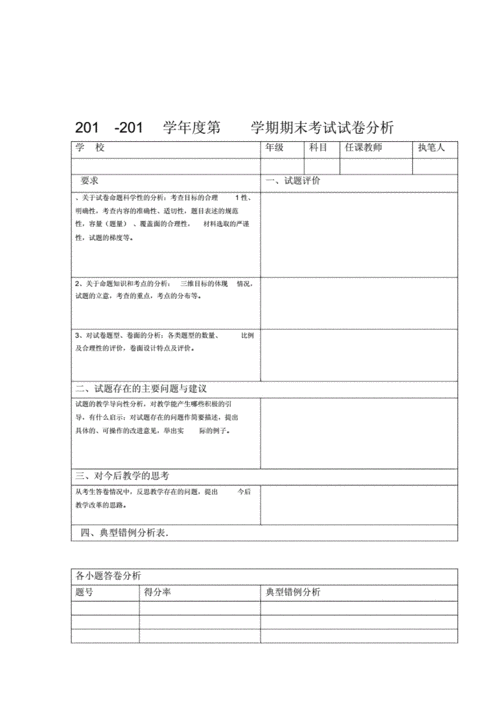 期末试卷总评分析模板（期末试卷总评分析模板怎么写）-第2张图片-马瑞范文网