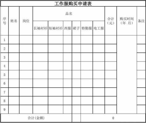 员工工装申请模板,员工工装申请表 -第2张图片-马瑞范文网