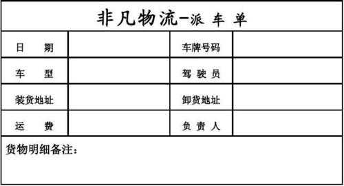 物流公司派车单范本-公司送货派车单模板-第2张图片-马瑞范文网