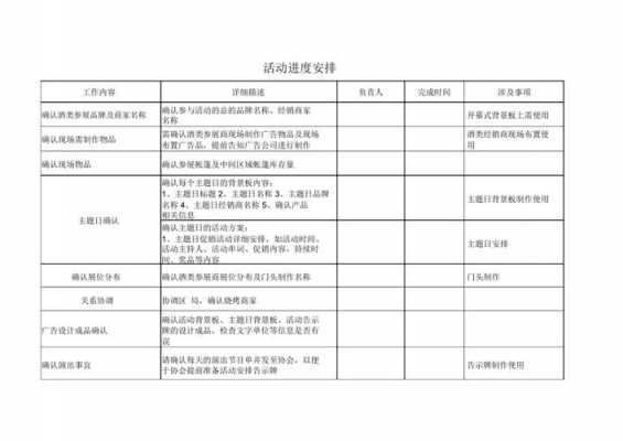 活动进度及安排模板-第1张图片-马瑞范文网