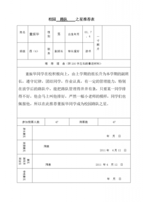 学生校园之星评选推荐表-第2张图片-马瑞范文网