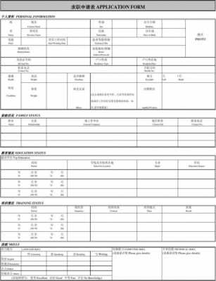 求职申请表中英模板（求职申请表英语作文格式）-第2张图片-马瑞范文网