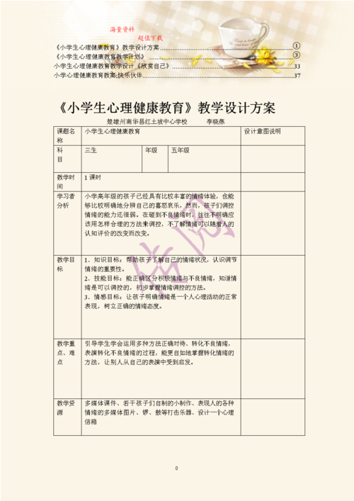 教学设计模板健康教育-第3张图片-马瑞范文网