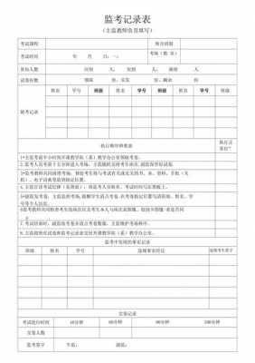 监考记录表模板-第1张图片-马瑞范文网