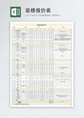装修价格简易报表模板-第1张图片-马瑞范文网