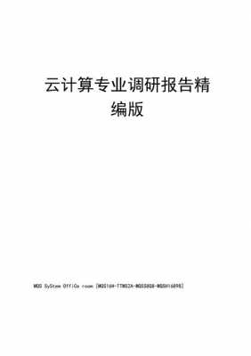 云计算专业素质调研报告-云计算调研报告模板-第2张图片-马瑞范文网