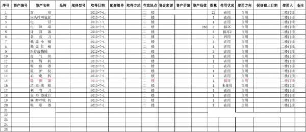  卫生院财产登记表模板「卫生院资产管理制度」-第3张图片-马瑞范文网