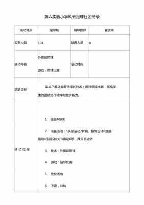 足球社团活动记录模板范文-第1张图片-马瑞范文网