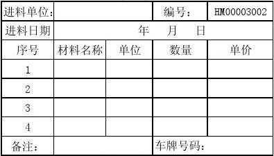 进料单表格模板（进料表格式）-第1张图片-马瑞范文网