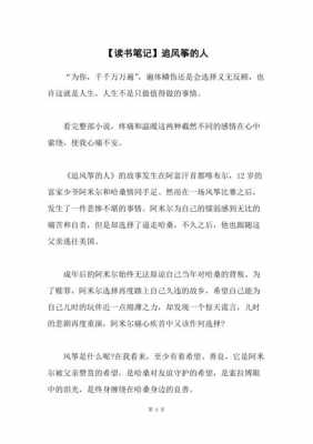 追风筝的人读书笔记-大学生读书笔记模板-第2张图片-马瑞范文网