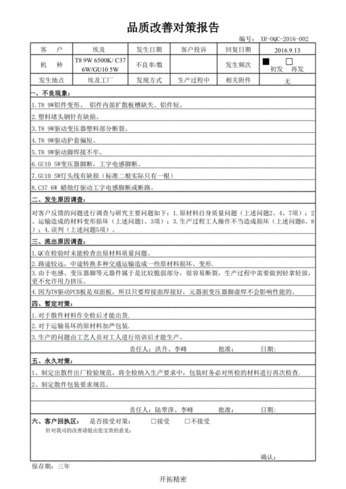 分析改善报告模板图片-第3张图片-马瑞范文网