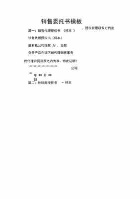  产品销售委托书模板「产品委托书销售合同」-第1张图片-马瑞范文网