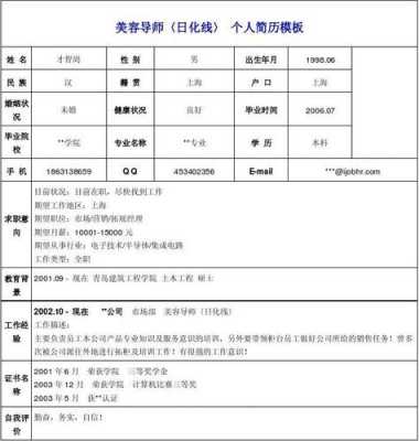 工作简历填写模板范文,工作简历填写模板范文 -第1张图片-马瑞范文网