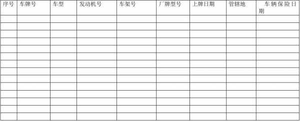 车辆台账模板-汽车管理台账模板-第2张图片-马瑞范文网