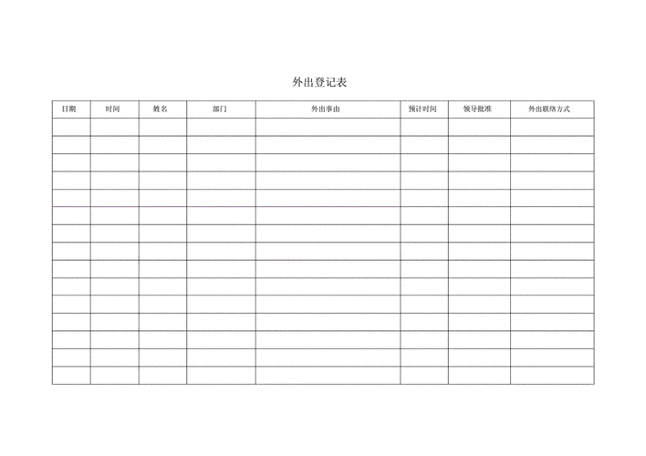 会计部外出登记模板-第1张图片-马瑞范文网