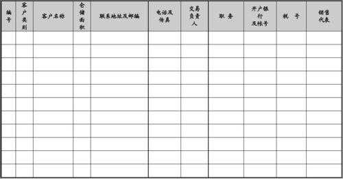 客户台帐-银行客户台账模板-第3张图片-马瑞范文网