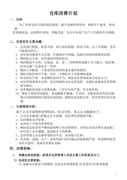 仓库改善计划-仓库改善项目方案模板-第1张图片-马瑞范文网