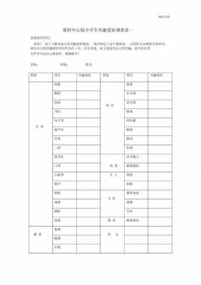 兴趣爱好调查表模板,兴趣爱好调查表格 -第3张图片-马瑞范文网