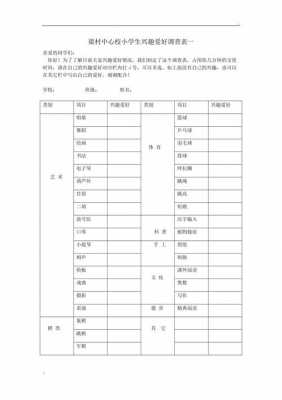 兴趣爱好调查表模板,兴趣爱好调查表格 -第1张图片-马瑞范文网