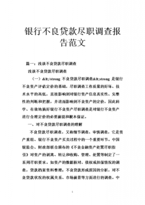  企业贷款尽职调查报告模板「企业贷款尽职调查报告模板怎么写」-第1张图片-马瑞范文网