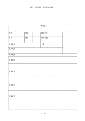 大学生优秀个人简历模板图片 优秀大学生简历模板下载-第2张图片-马瑞范文网