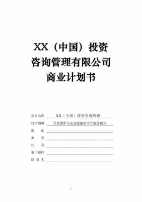 商业投资计划书模板_商业投资计划书可行性报告-第2张图片-马瑞范文网