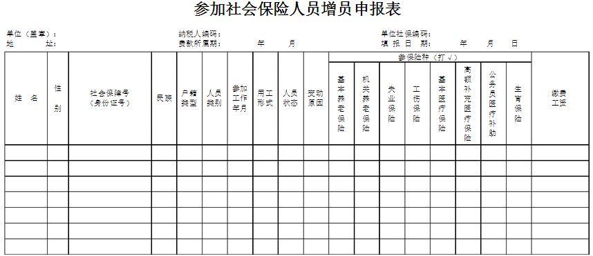 新增社保人员模板-第2张图片-马瑞范文网