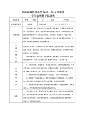 心理健康咨询记录卡-心理咨询建档模板-第1张图片-马瑞范文网