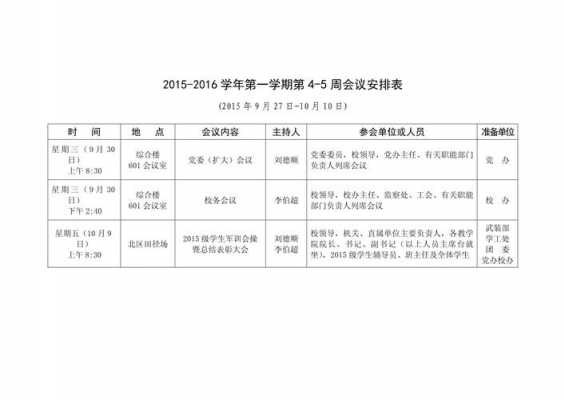 每周会议安排表-每周会议模板-第2张图片-马瑞范文网