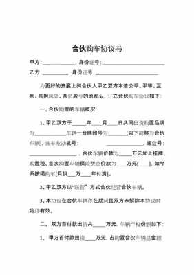  合伙购车协议模板「合伙购车协议怎么写」-第1张图片-马瑞范文网