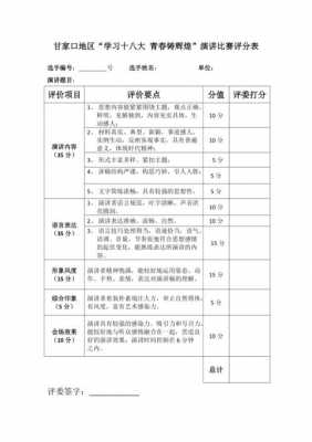 自我演说打分表格模板-第3张图片-马瑞范文网