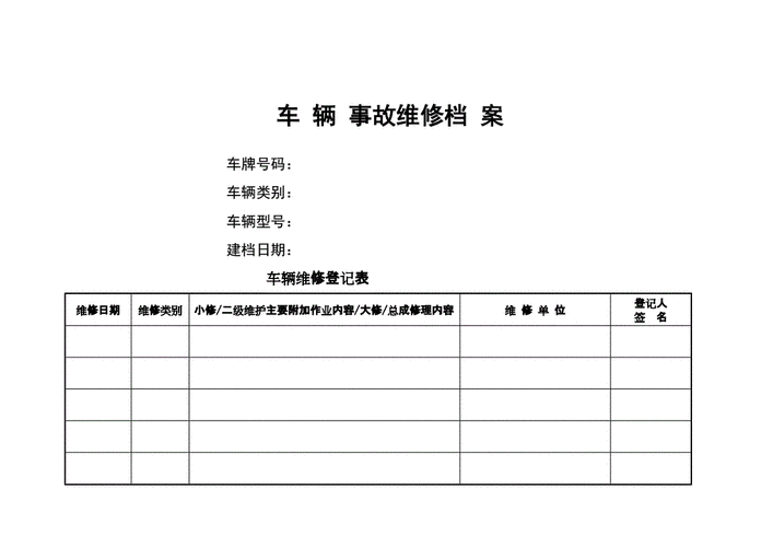 事故车维修单模板-第1张图片-马瑞范文网